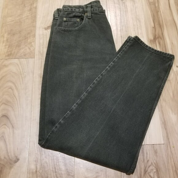 Vintage GAP Best Basics Green Wash Denim Jeans High Waist Tapered Mom Fit Sz 14 - Picture 3 of 12